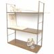 Vintage wall shelf gilded metal and wood style