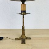 Lampe fer forgé doré travail espagnol