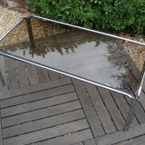 Coffee table chrome glasses smoke vintage 1970