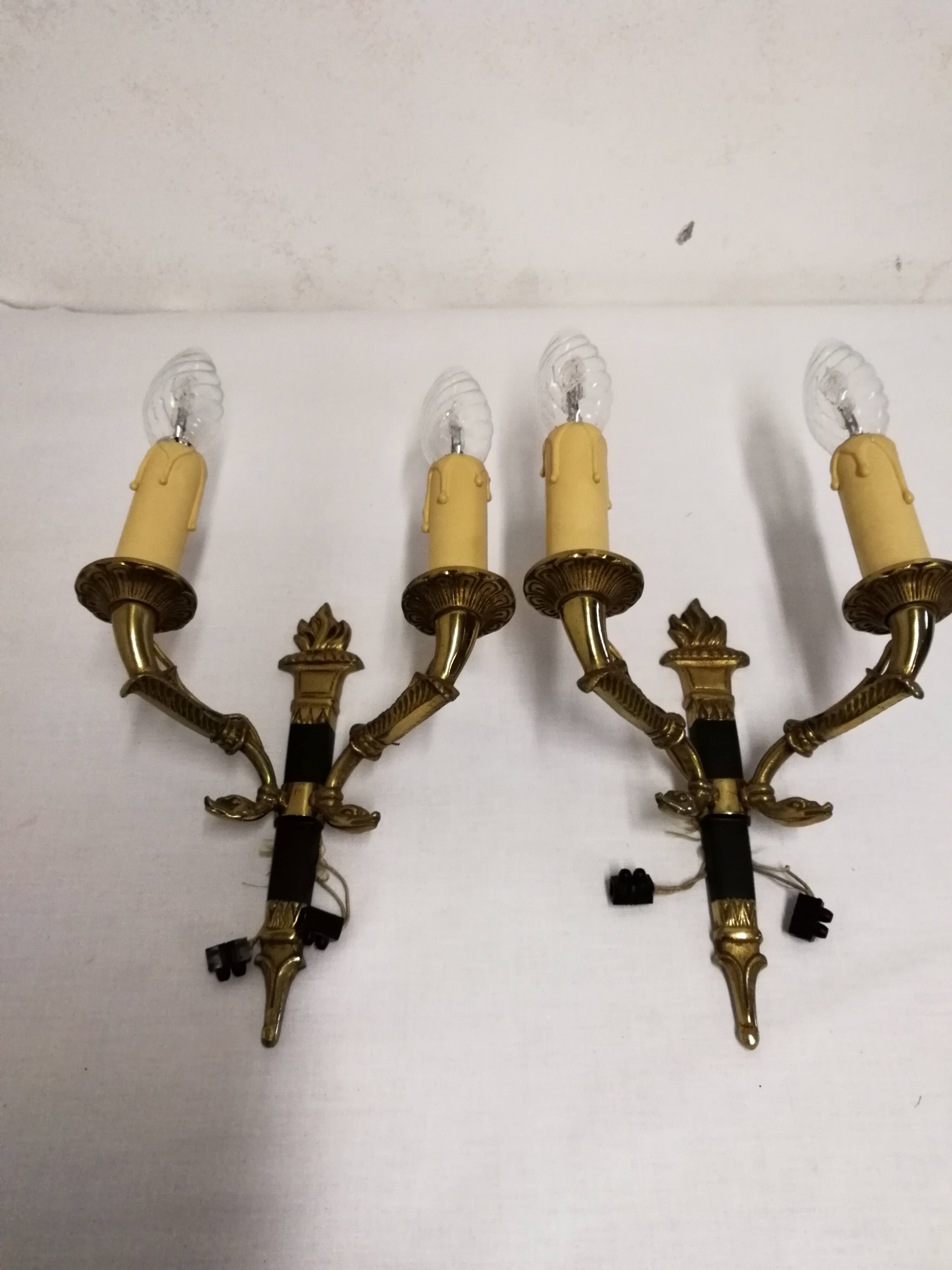Pair Of Brass Sconces
