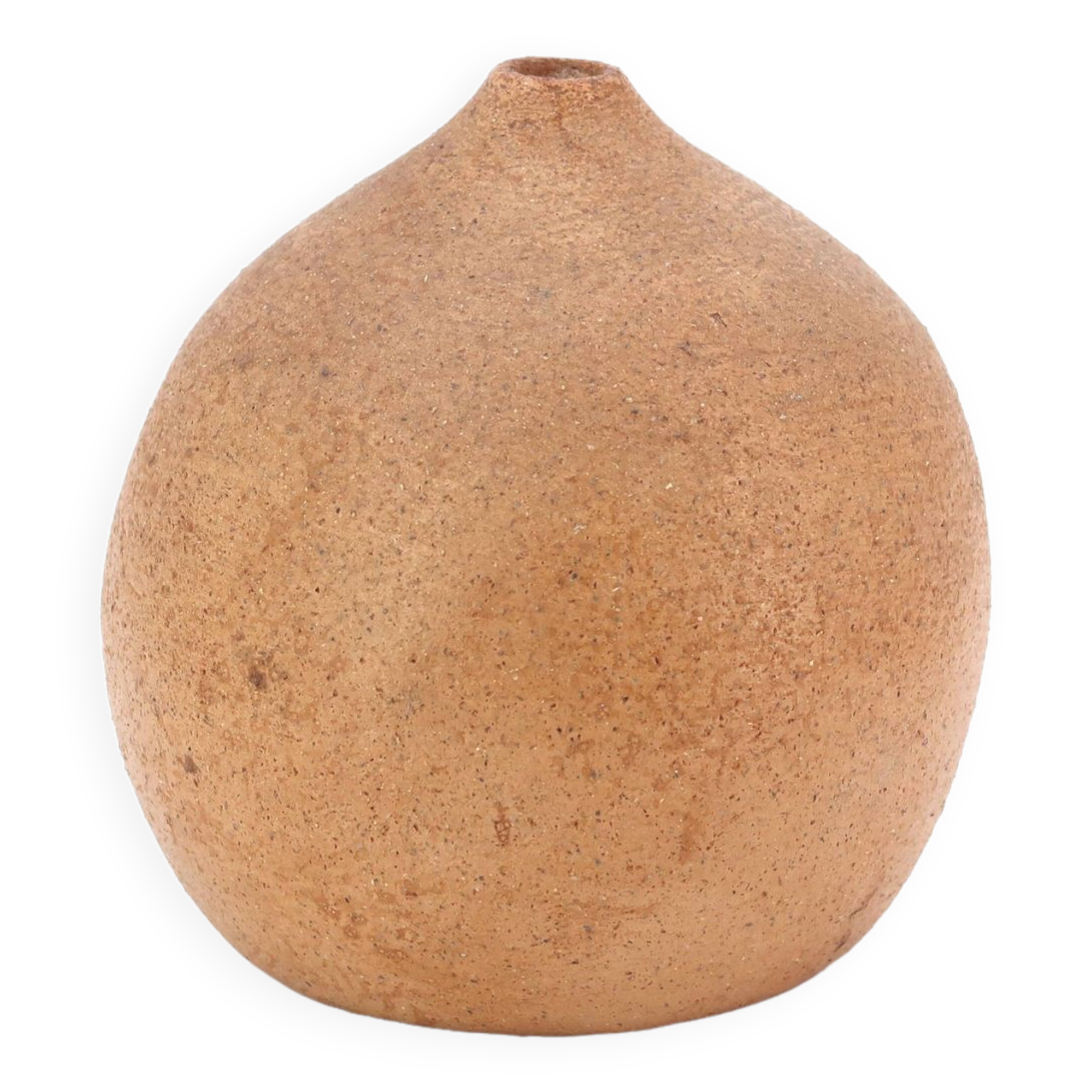Signed chamotte sandstone ball vase, 1970s