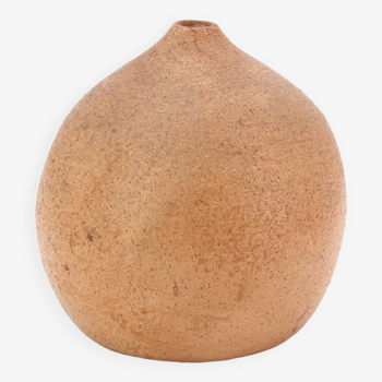 Signed chamotte sandstone ball vase, 1970s
