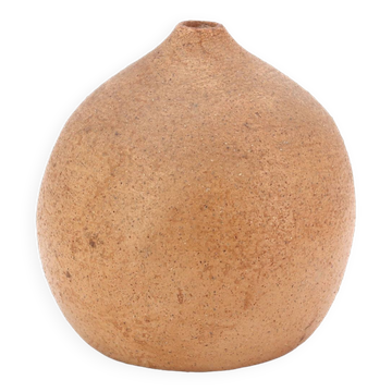 Signed chamotte sandstone ball vase, 1970s