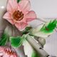 Bouquet lamp to table in vintage painted sheet vinyl lampshade