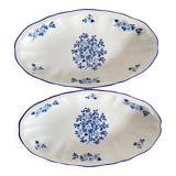 Luneville porcelain dishes with blue flowers