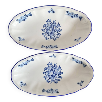 Luneville porcelain dishes with blue flowers