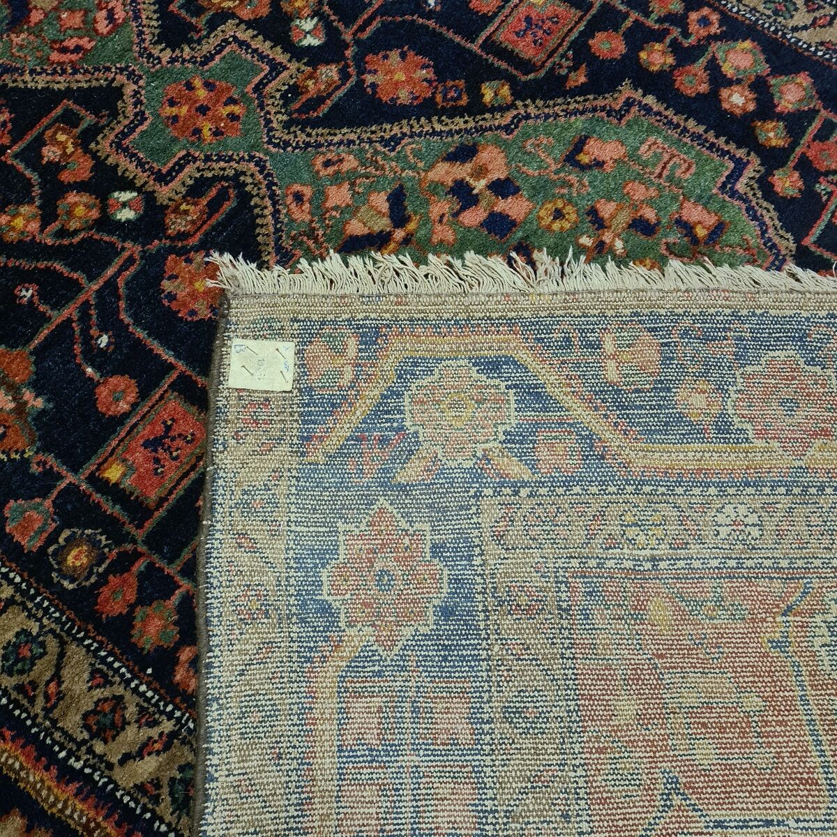 Old hand knotted kurdish woolen kolyai carpet. mid 20th century.