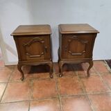 Pair of vintage 1960s oak bedside tables