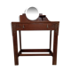 Coiffeuse en bois art déco miroir rond chêne