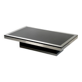 Table basse italienne en aluminium brossé, années 1970