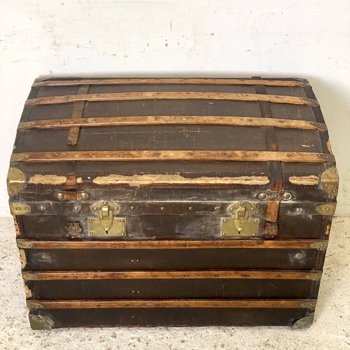 Large vintage travel trunk from the 1930s.