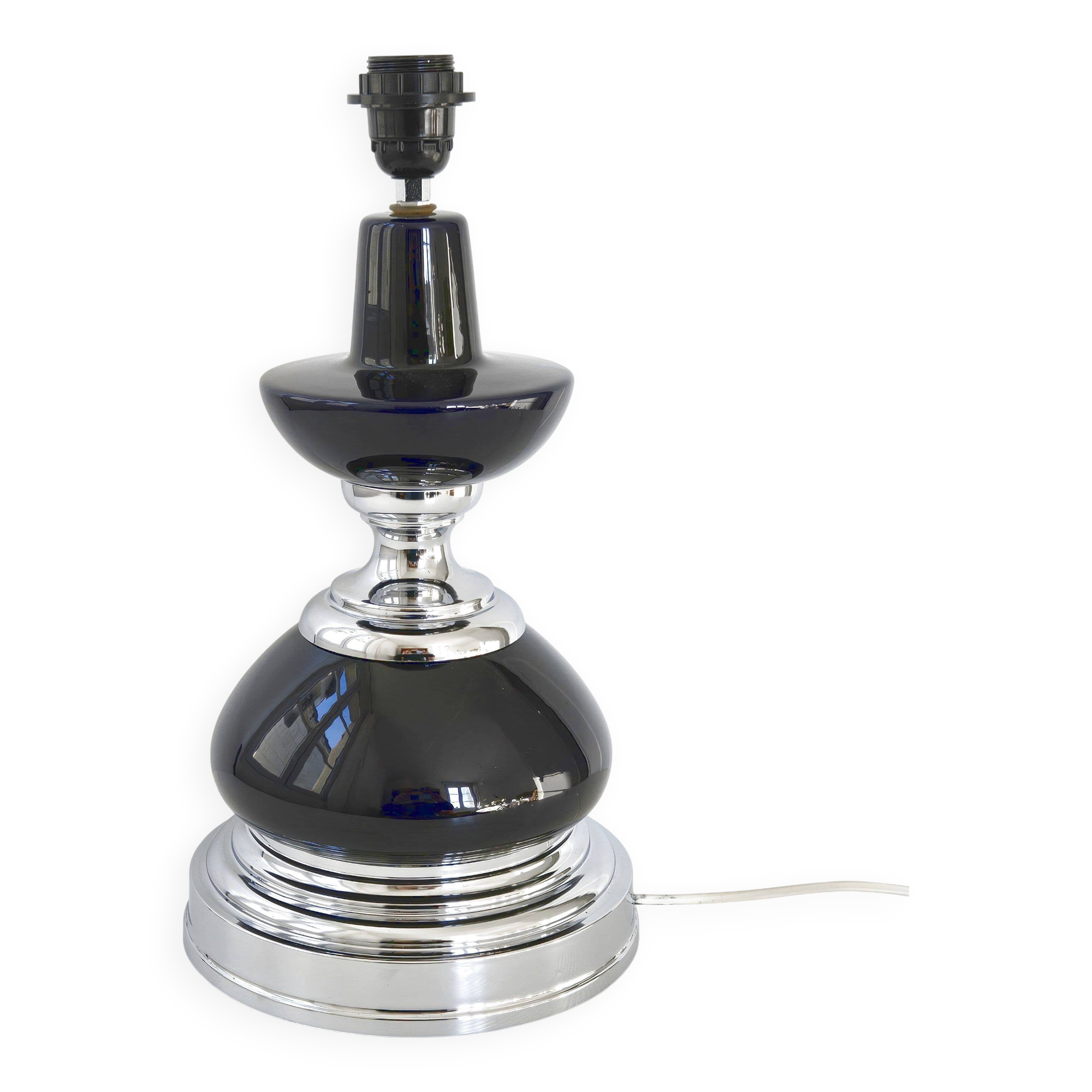 Vintage ceramic & steel lamp 1970