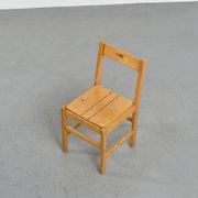 Set of six solid pine chairs by Maison Regain