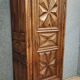 Antique solid wood wardrobe / bonnetière – Geometric design – H 208 cm