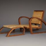 Vintage Lounge Chair and Ottoman by Francis Jourdain, 1920s