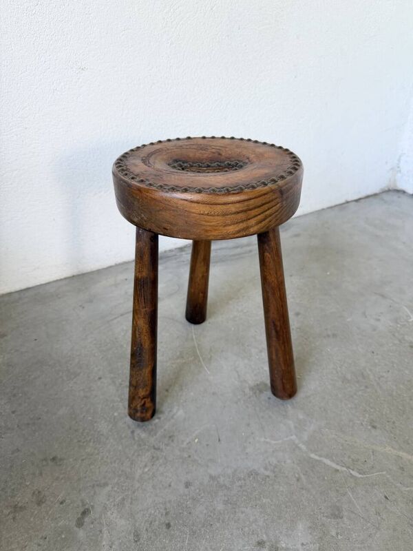 Tabouret tripode berger chêne