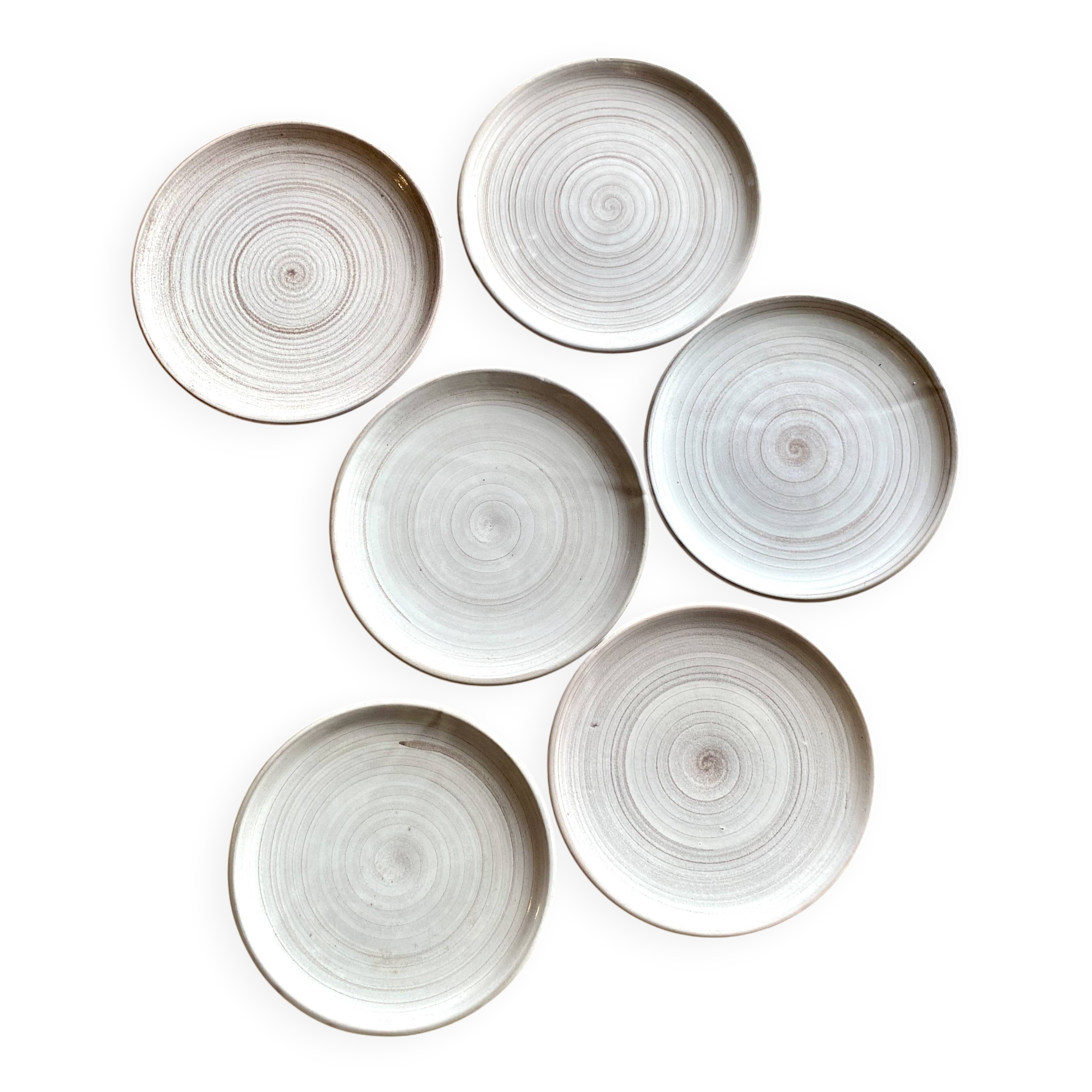 6 glazed stoneware plates, Denmark