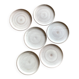 6 glazed stoneware plates, Denmark