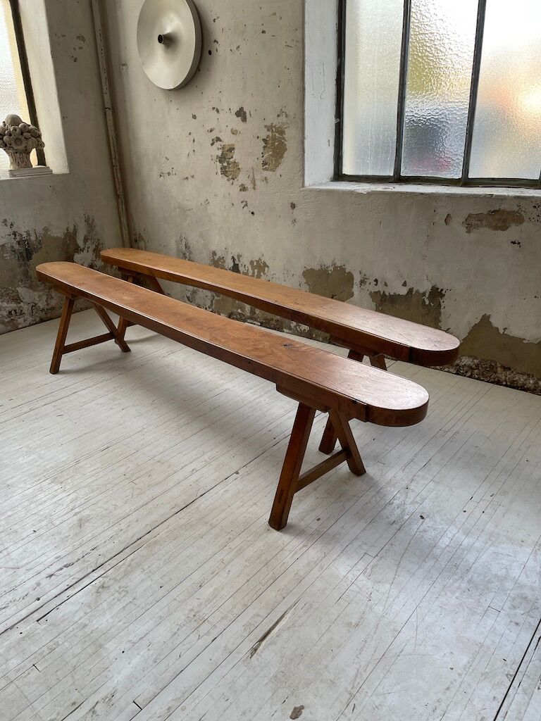 Pair of bench early 1900 oak