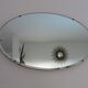 Beveled wall mirror, oval, on wood, with chain Art Deco years 30 40