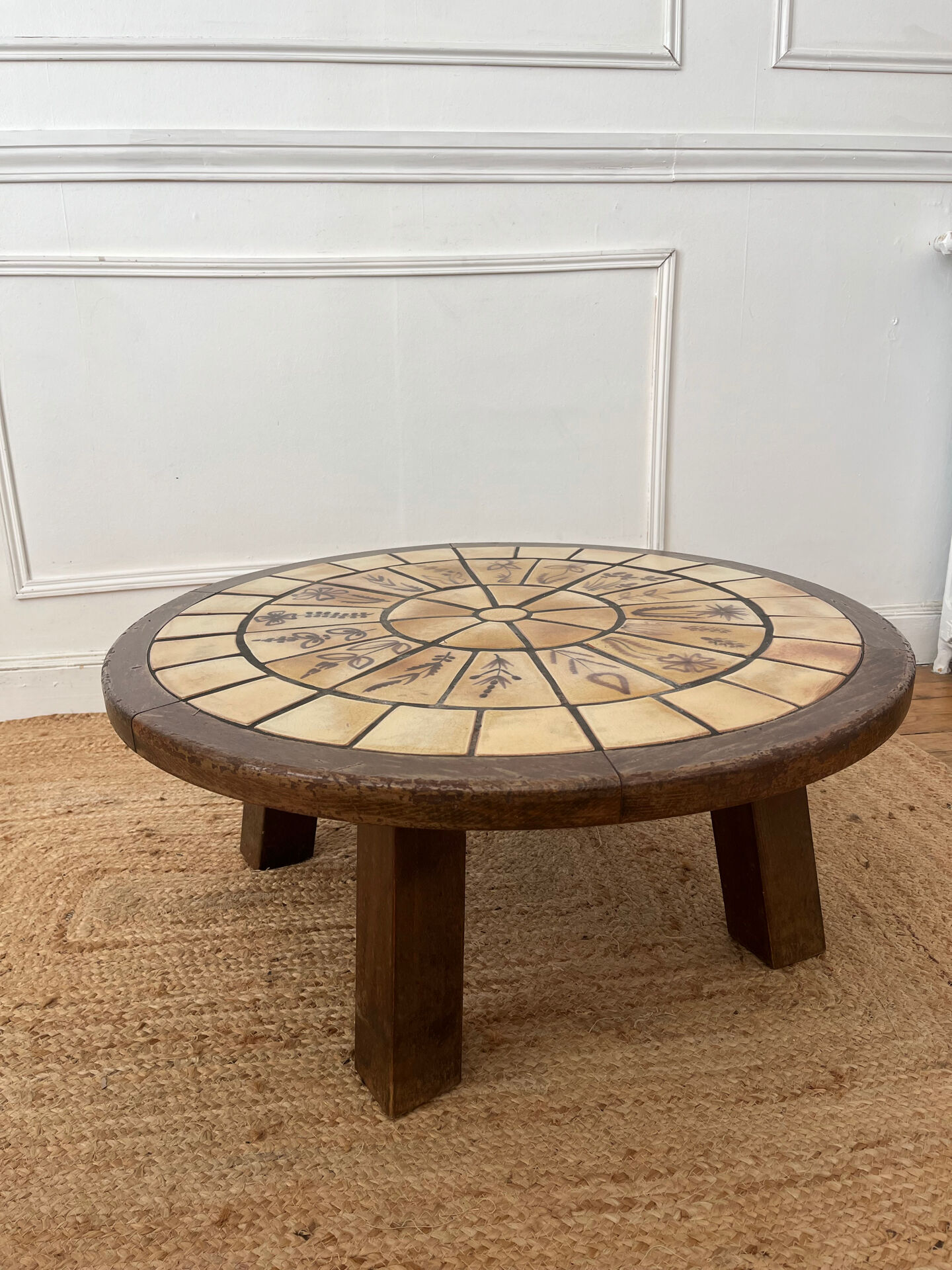 Table basse herbiers vintage