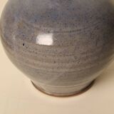 Pair of blue-glazed stoneware lamps
