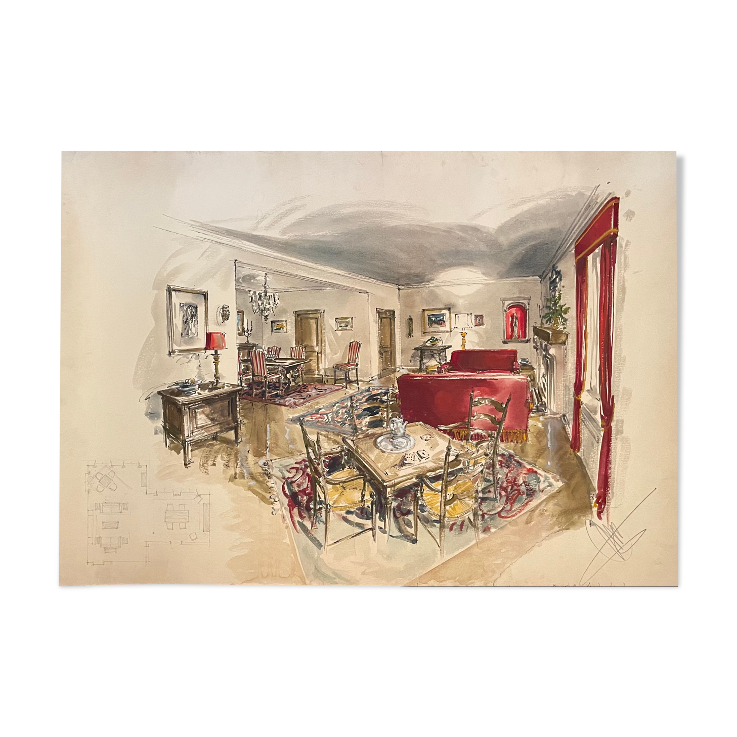 Painting decorative art interior architecture 30-50s