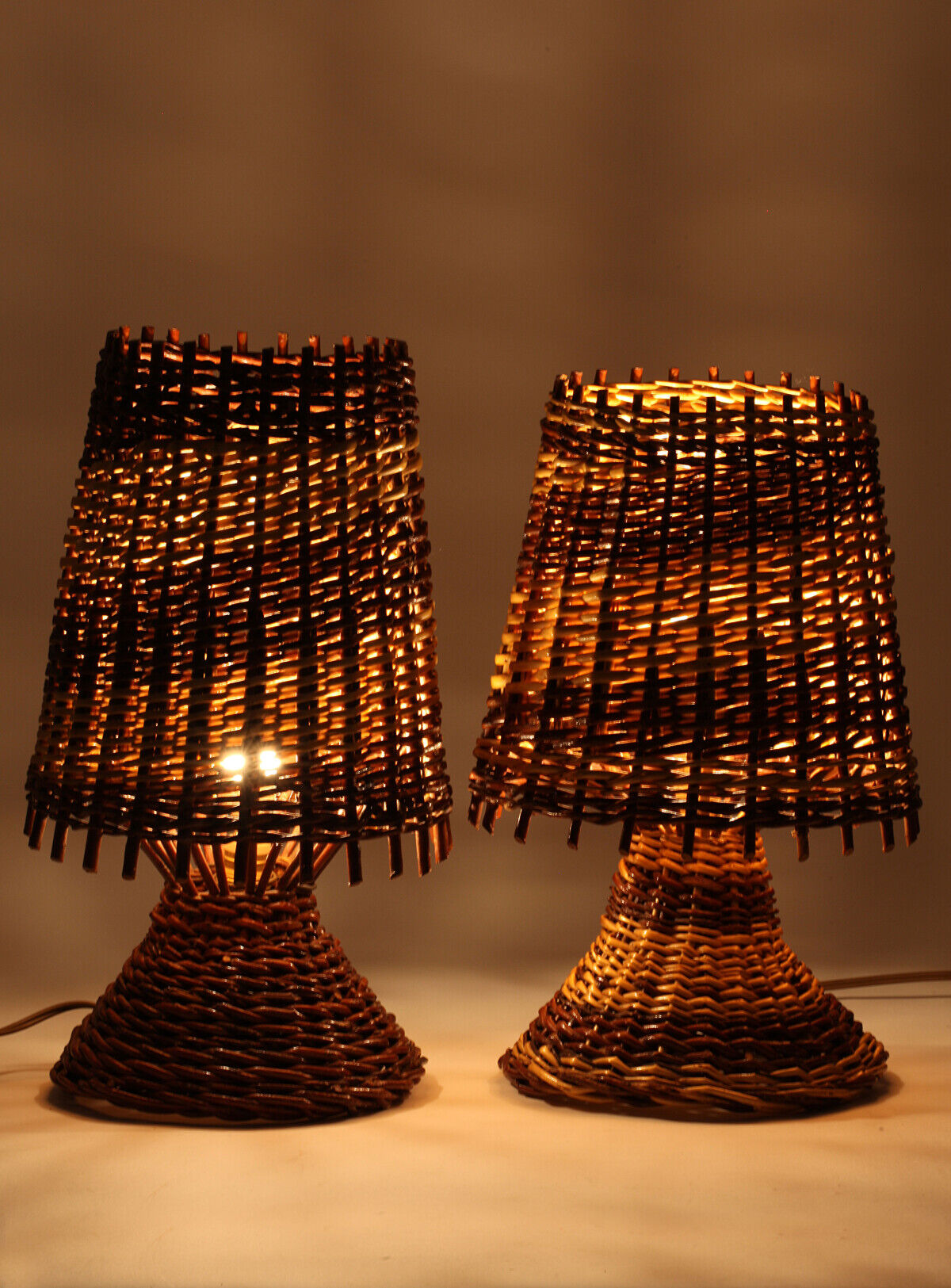 Striped cane lamps