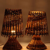 Striped cane lamps