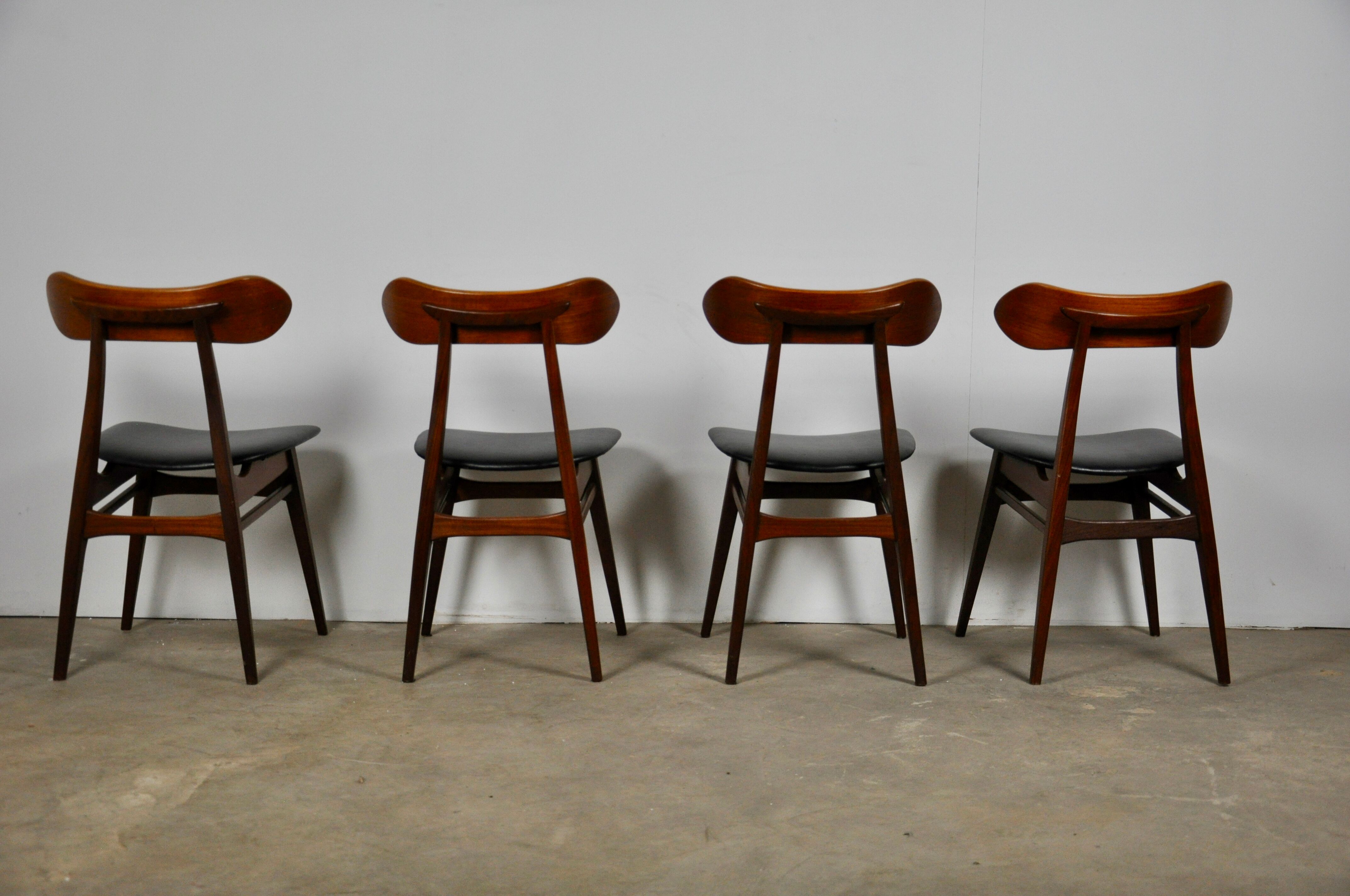 Dining table chairs by Louis van Teeffelen for Webe, 1950s, set of 4