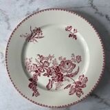 Set of 5 flat ironstone plates Sarreguemines Digoin