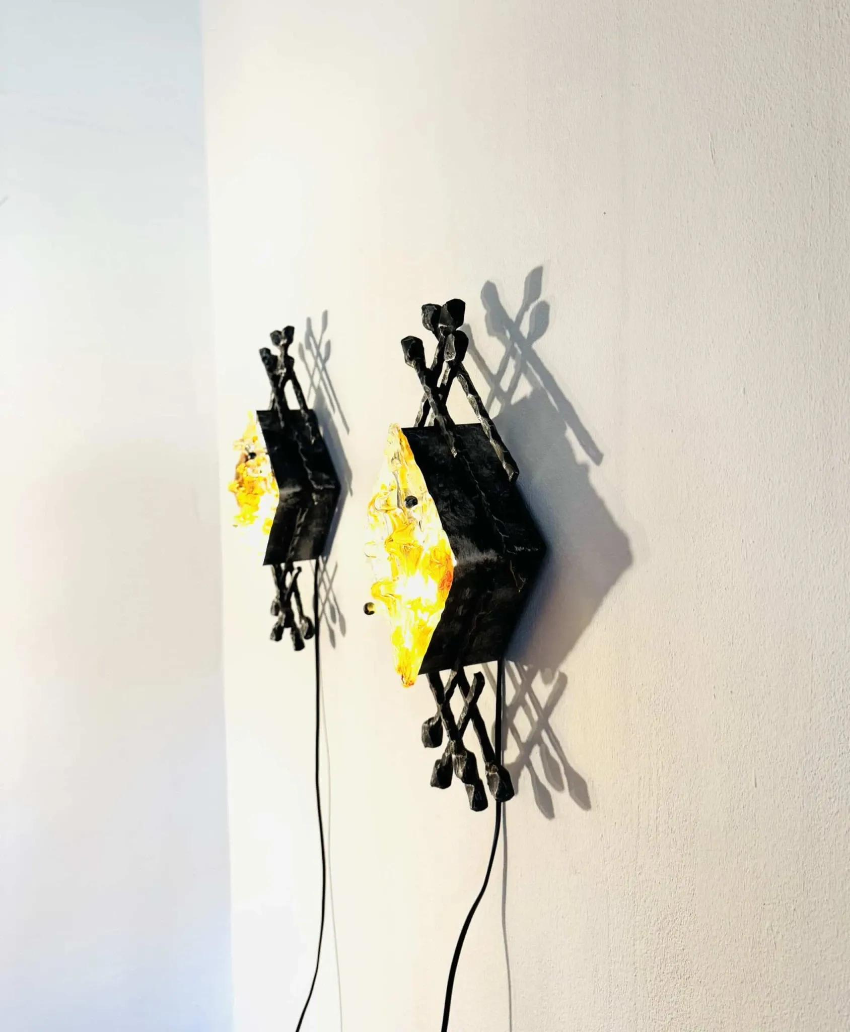 Brutalist Wall Lamps By Tom Ahlström And Hans Ehrlich For A + E Leuchte, Sweden Circa 1960S