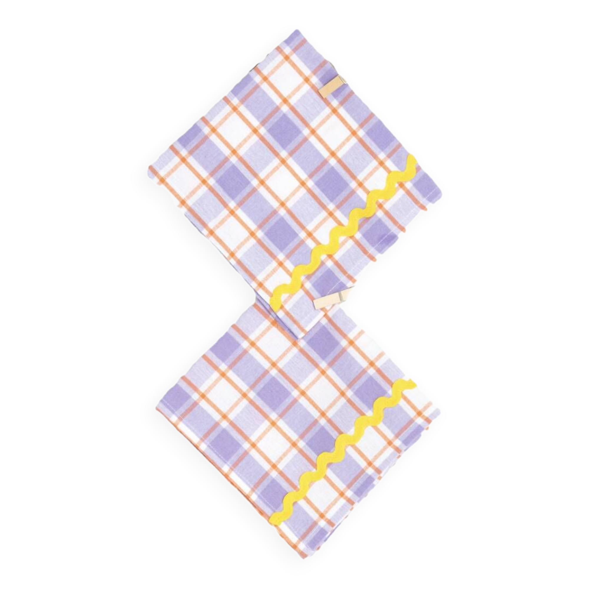 Pair of purple and yellow napkins