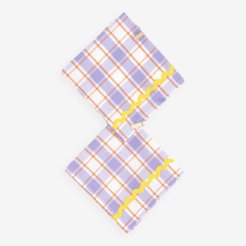 Pair of purple and yellow napkins