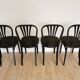 Set of 4 Vintage Black Wooden Dining Chairs: STOL Kamnik, 70s, Yugoslavia