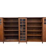XL vintage wall unit in wood / bookshelf / cabinet (3.4m!)