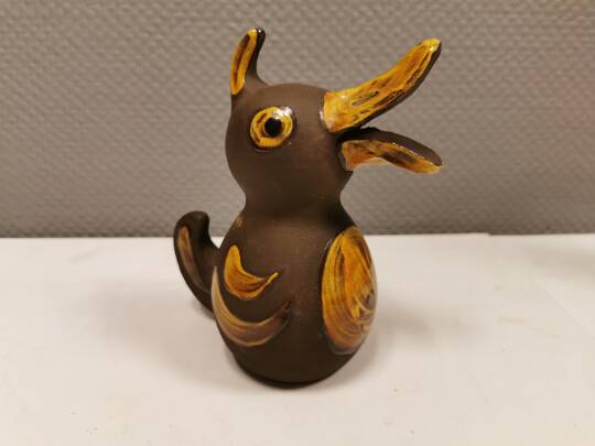 Old ceramic piggy bank. shaped like a duck from hegnetslund denmark