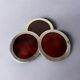 Faux tortoise shell Dior style bottle coasters, set of 3, Italy, 1970s