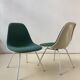 Pair of chairs low base Charles and Ray Eames, fabric Alexander Girard, ed. Herman Miller, 1970