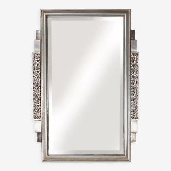 Art Deco silver painted mirror Ca.1930