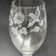6 engraved crystal wine glasses
