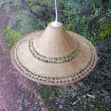 suspension en rotin vintage