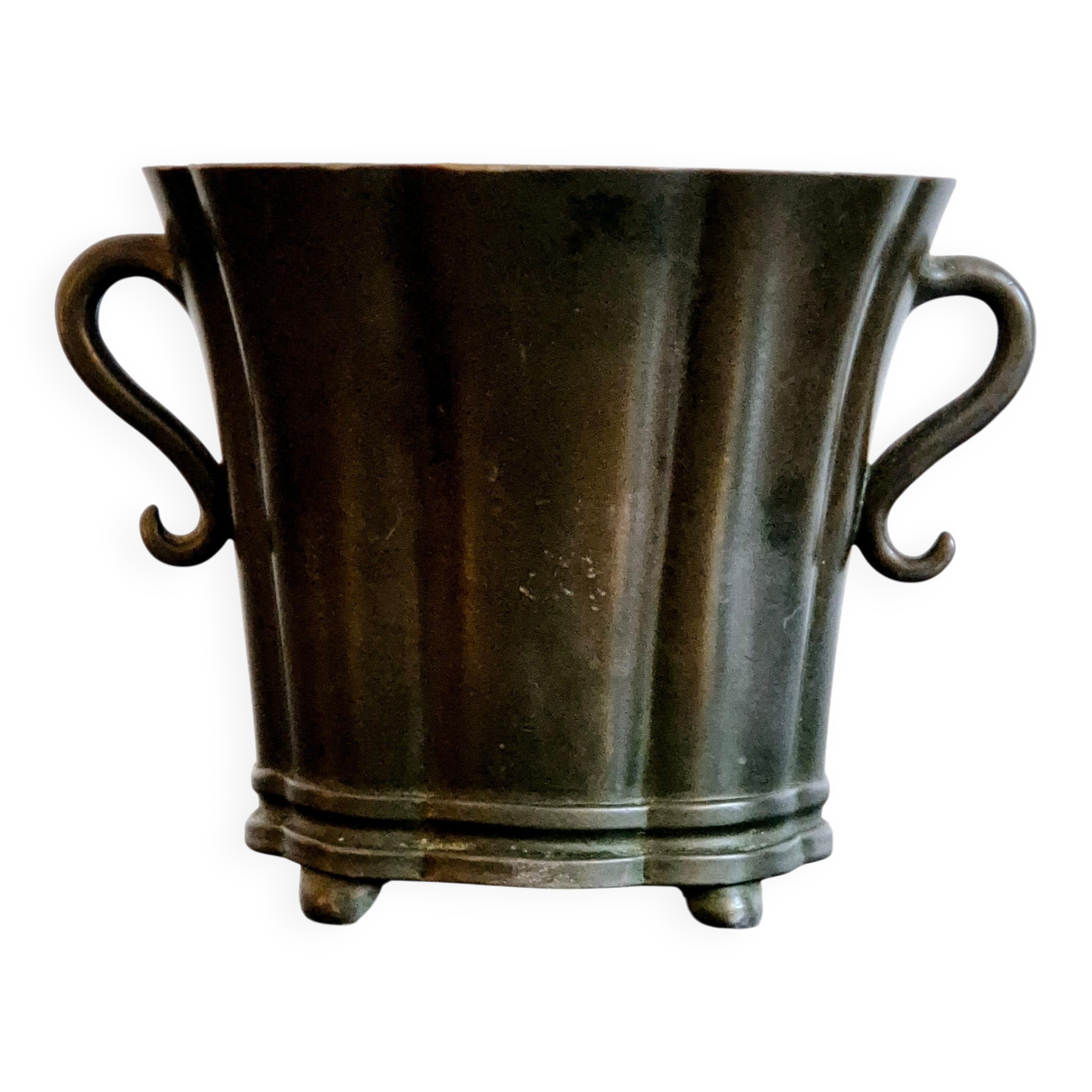 Danish metal vase Disko, by Just Andersen, 1920s/30s/Art Deco