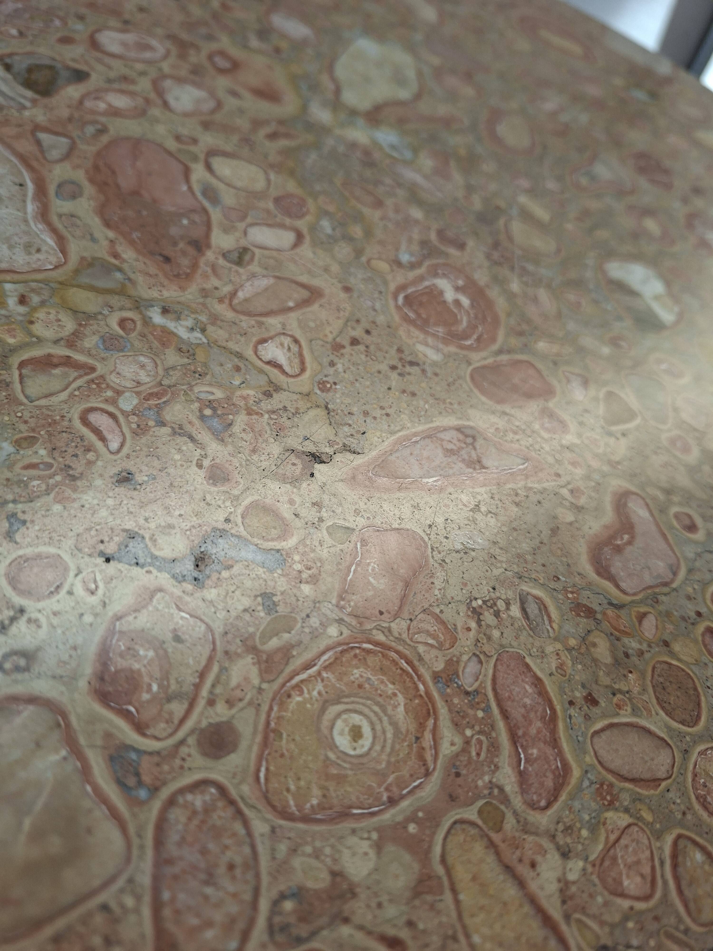 Guéridon Neoclassico in Mogano e Marmo Rosso Fine '800