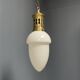 Opaline glass pendant lamp with elegant brass fixture