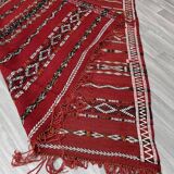 Vieux Zemmouri Kilim, Tapis berbère faltissé, Carper marocain fait à la main, Décoration intérieure