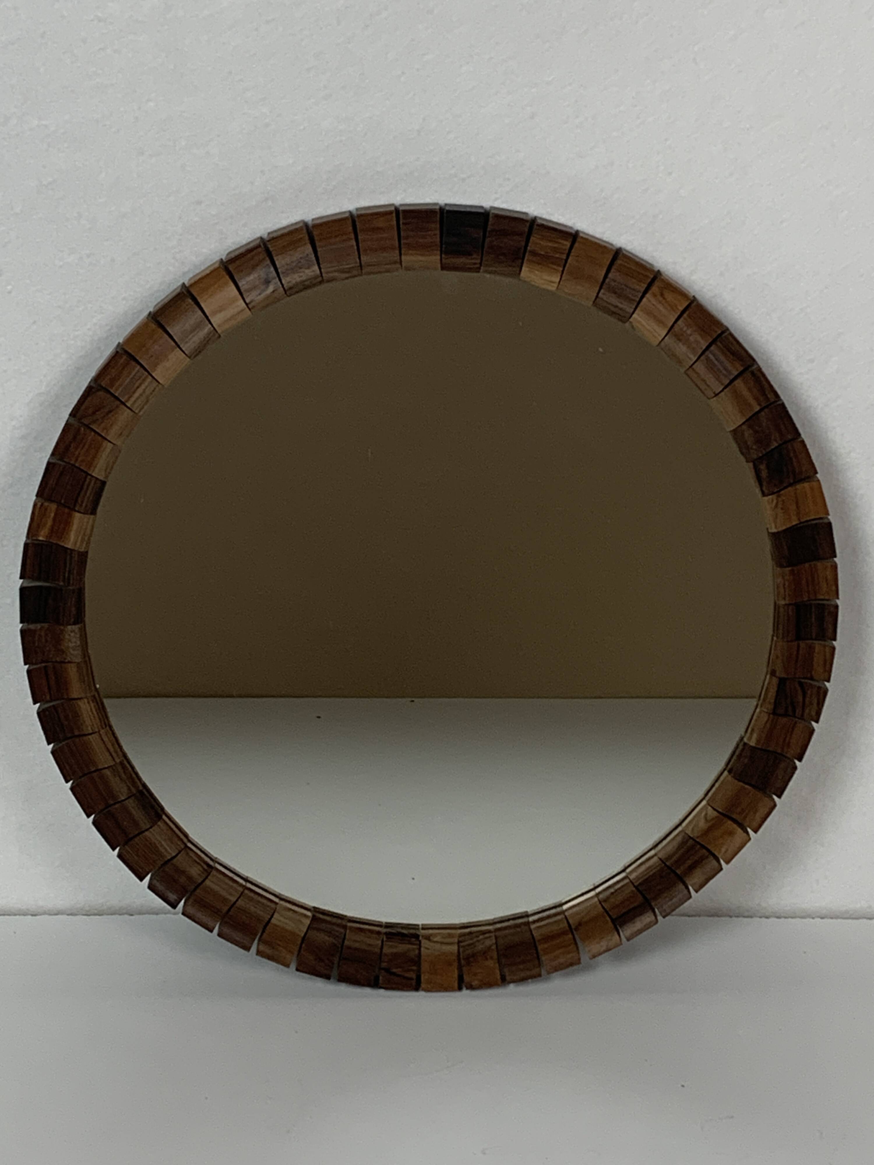 Pair of Danish midcentury teak rosewood cube mirrors, 1960s