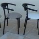 6 Chaises de style gondole structure métallique cossu et simili cuir