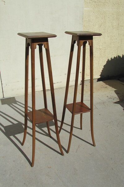 Pair of tall walnut harnesses