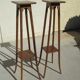 Pair of tall walnut harnesses